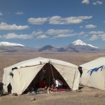 Bedding down for the night in the Atacama Desert with views of the Andres Camo