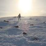 Scottish winter climbing Tom heading to the summit of Cairn Gorm