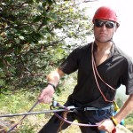 Italian alps camo on an easy belay